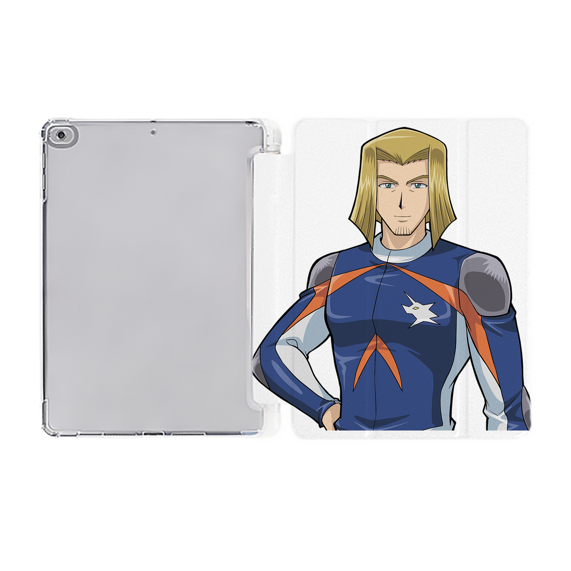 （画像用） 遊☆戯☆王 Yu-Gi-Oh! IPad ケース ペン収納付き 三つ折りスタンド PUレザー×シリコン 対応機種9.5/10.5/10.9インチ